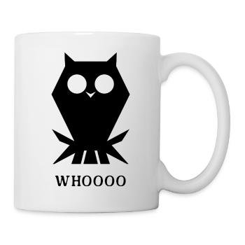 Owl "Whoooo" – Funny Animal Design - Mug - white - Right