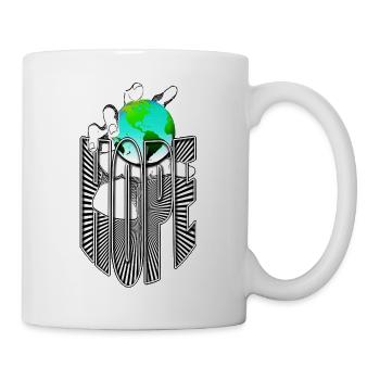 Worldwide hope in hands - Mug - white - Right