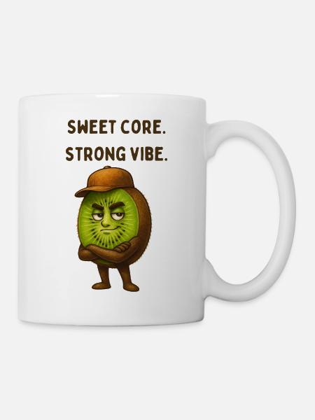 Kiwi mit kühner Attitüde - Tasse - Weiß