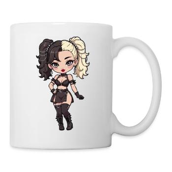Gothic Chibi Diva with Two-Tone Hair - Mug - white - Right