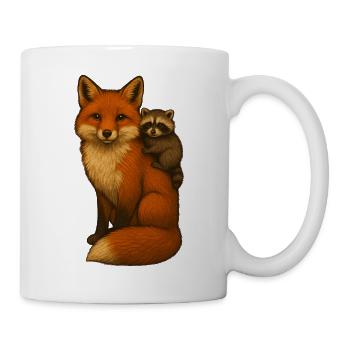 Fuchs und Waschbär - Tasse - Weiß - Rechts
