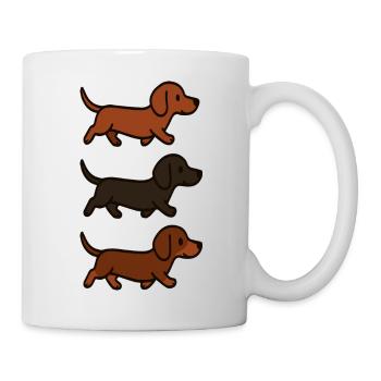 Running Dachshund Pattern Dog Illustration - Mug - white - Right