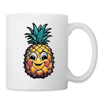 Lächelnde Ananas - Tasse - Weiß - Rechts