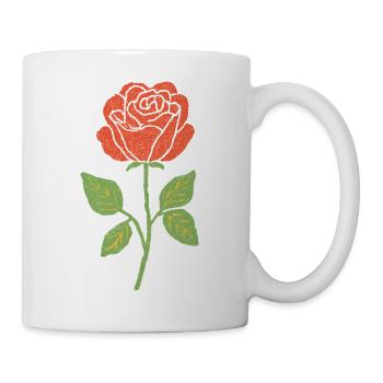 Illustration de la ligne de la rose rouge - Mug blanc - blanc - Droite