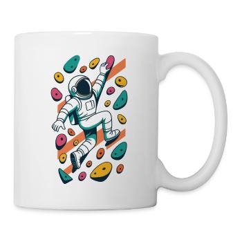 Bouldering Astronaut Hovering Easy Climbing Gesche - Mug - white - Right