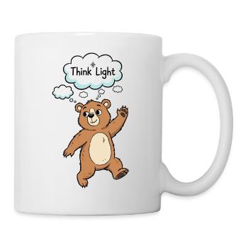 Think Light Bär Cartoon Motiv - Tasse - Weiß - Rechts