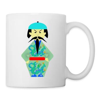 Ancestral Warrior with Green Dragon - Mug - white - Right