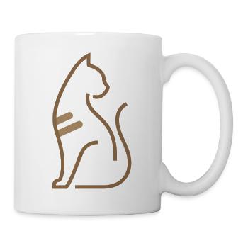 Abstract Cat – Modern Line Motif - Mug - white - Right