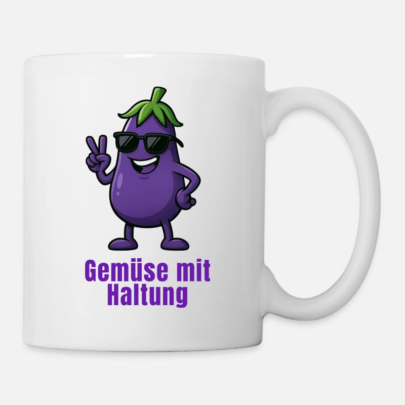Légumes avec attitude – Aubergine violette - Mug blanc - blanc