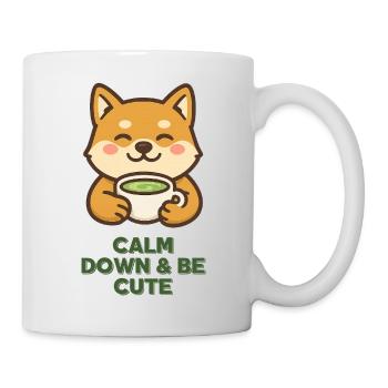 Shiba Tea Time Tranquility & Cuteness with matcha - Mug - white - Right