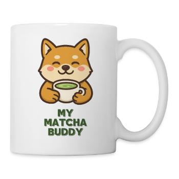 Matcha Buddy Shiba – Grinsender Becherheld - Tasse - Weiß - Rechts