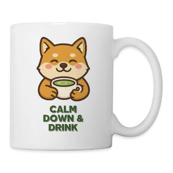 Shiba Tee Ruhig Trinken - Tasse - Weiß - Rechts