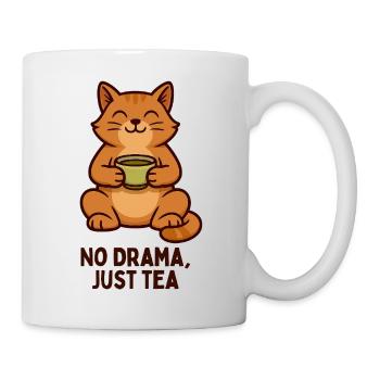 Cat tea: Calm instead of drama - Mug - white - Right
