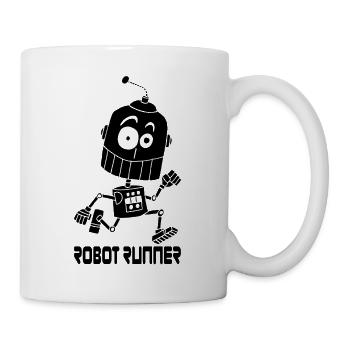 Schwarzer Laufroboter - Tasse - Weiß - Rechts