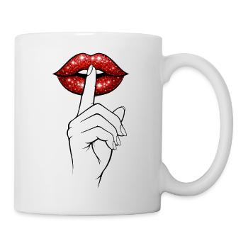 Psst Lips – Mysterious Statement Shirt - Mug - white - Right