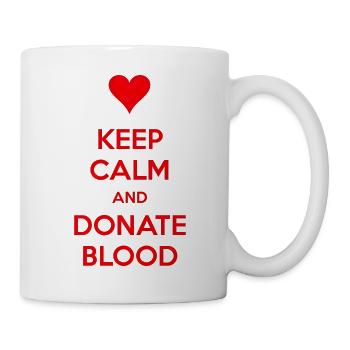 Bleib ruhig und spende Blut - Tasse - Weiß - Rechts