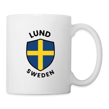 Drapeau du bouclier de Lund en Suède - Mug blanc - blanc - Droite