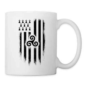 Bretagne Drapeau Breton Gwenn ha Du Grunge - Mug blanc - blanc - Droite