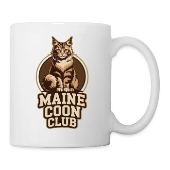 Maine Coon Club Logo Katzenliebhaber Design - Tasse - Weiß - Rechts