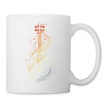 Ukulele Skizze Retro Style - Tasse - Weiß - Rechts