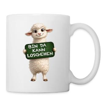Mutiges Lamm Schildmotiv - Tasse - Weiß - Rechts