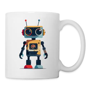 Small Robot in Toy Style Kids Motif - Mug - white - Right