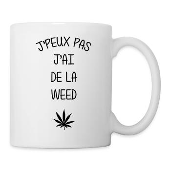 J'peux pas j'ai de la Weed - Mug blanc - blanc - Droite