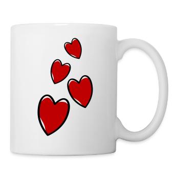 Herzen Symbol - Tasse - Weiß - Rechts
