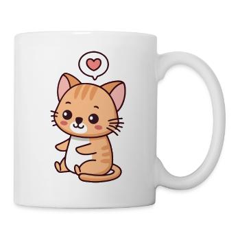 Kitten Sweet Heart Illustration - Mug - white - Right