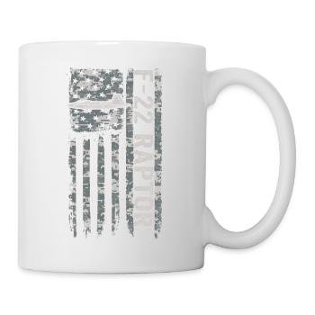 F-22 Raptor Pavillon militaire américain F22 - Mug blanc - blanc - Droite