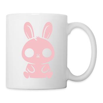 Kawaii Hase Rosa Große Augen Süß - Tasse - Weiß - Rechts