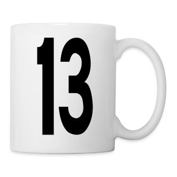13 Noir - Mug blanc - blanc - Droite