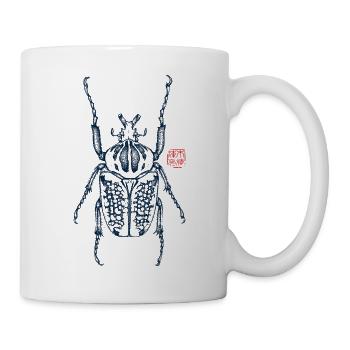 Insecte marcheur avec tampon kanji japonais - Mug blanc - blanc - Droite