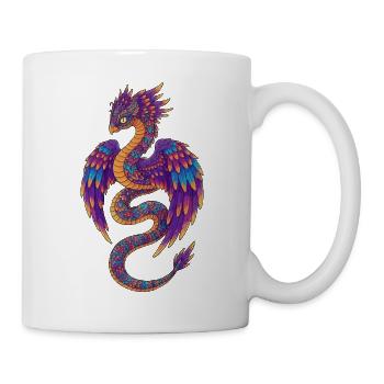 Dragon Arc-en-ciel Coloré - Mug blanc - blanc - Droite