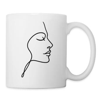 Line Face Silhouette - Mug - white - Right