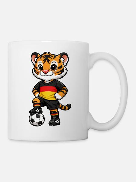 Fußball Tiger Deutschland Fan Deutsche Flagge - Tasse - Weiß