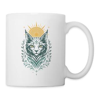 Lynx power animal - spiritual nature motif - Mug - white - Right