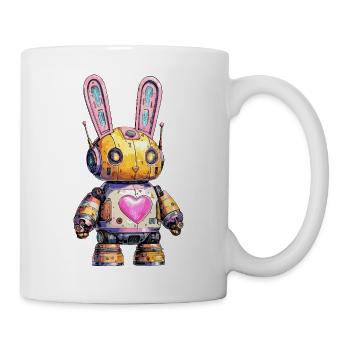 Lapin robot néon - Mug blanc - blanc - Droite
