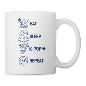 Mange, dors, K-Pop, recommence, musique coréenne, amour mignon, - Mug blanc - blanc - Droite