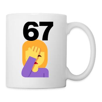 67? FACEPALM, SIX SEVEN TREND. À QUOI BON ? 🤔 - Mug blanc - blanc - Droite