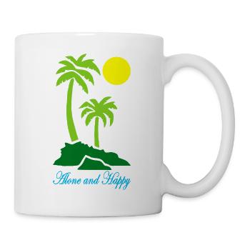 Seul et heureux - Mug blanc - blanc - Droite