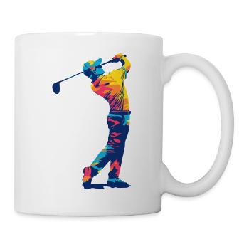 Golfer im Schwung - Tasse - Weiß - Rechts