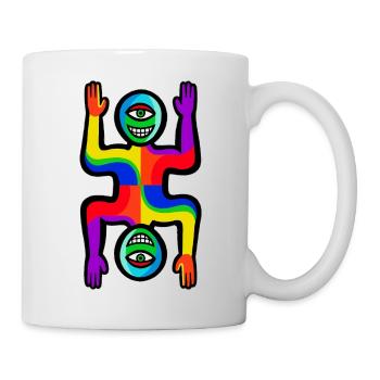 Rainbow Two Faces Figure - Mug - white - Right