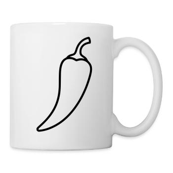 Chili pepper hot outline - Mug - white - Right