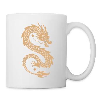 Gold Celestial Dragon Silhouette - Mug - white - Right
