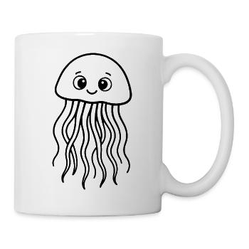 Méduse, Taureau de mer mignon - Mug blanc - blanc - Droite