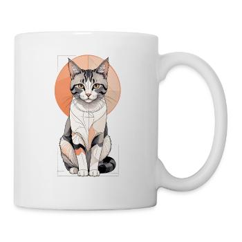 Geometric Cat Pose in Orbit - Mug - white - Right