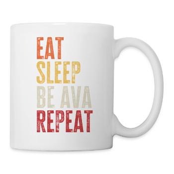 Eat Sleep Be Ava Repeat Retro Name - Mug - white - Right