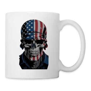 USA Totenkopf - Design du Crâne Patriote - Mug blanc - blanc - Droite