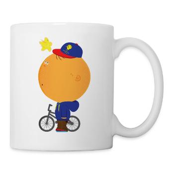 Sunlit Orange Cyclist Hoodie - Mug - white - Right
